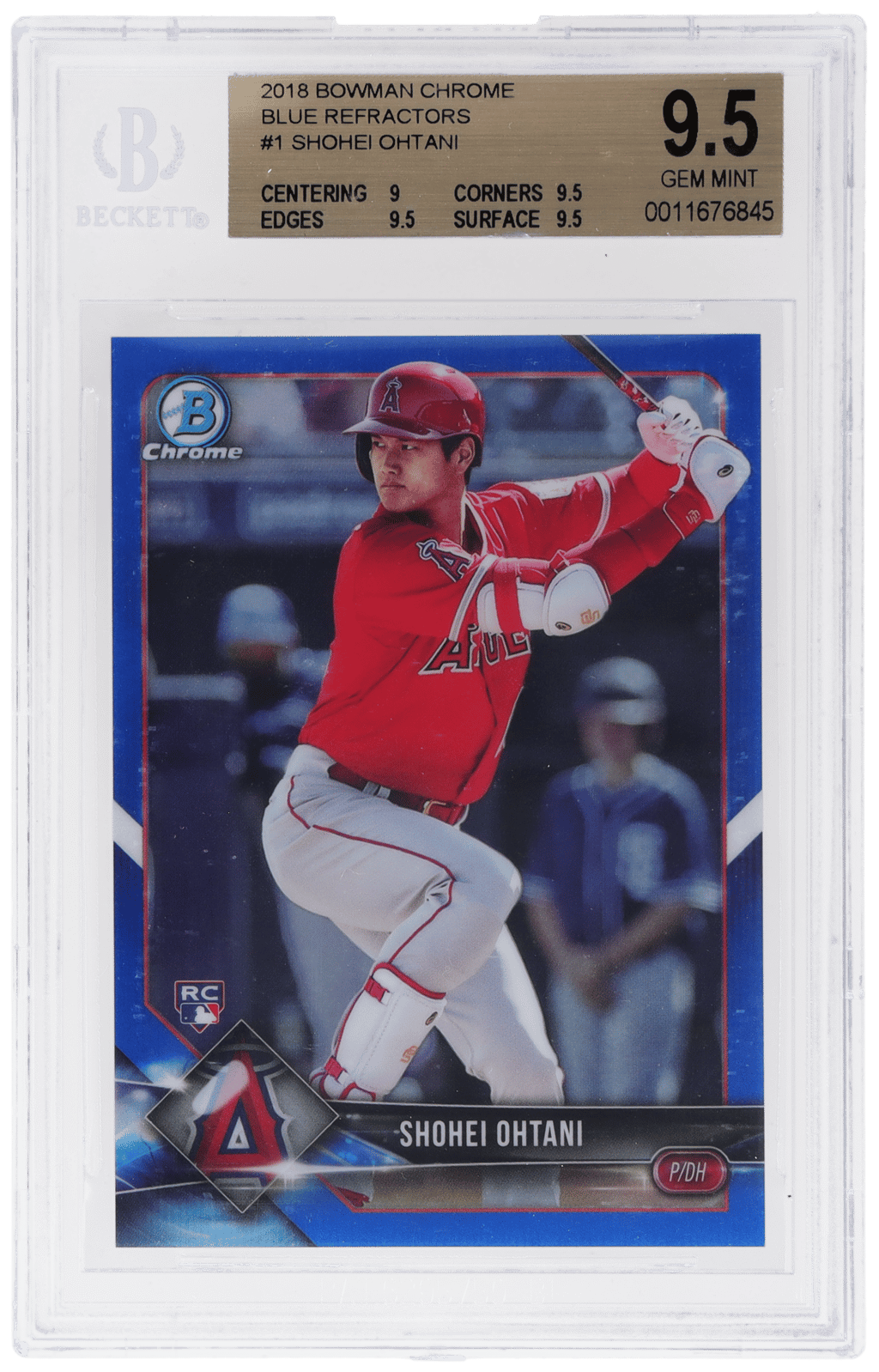 2018 Bowman Chrome Batting Blue Refractor Shohei Ohtani #1 94/150 BGS 9.5