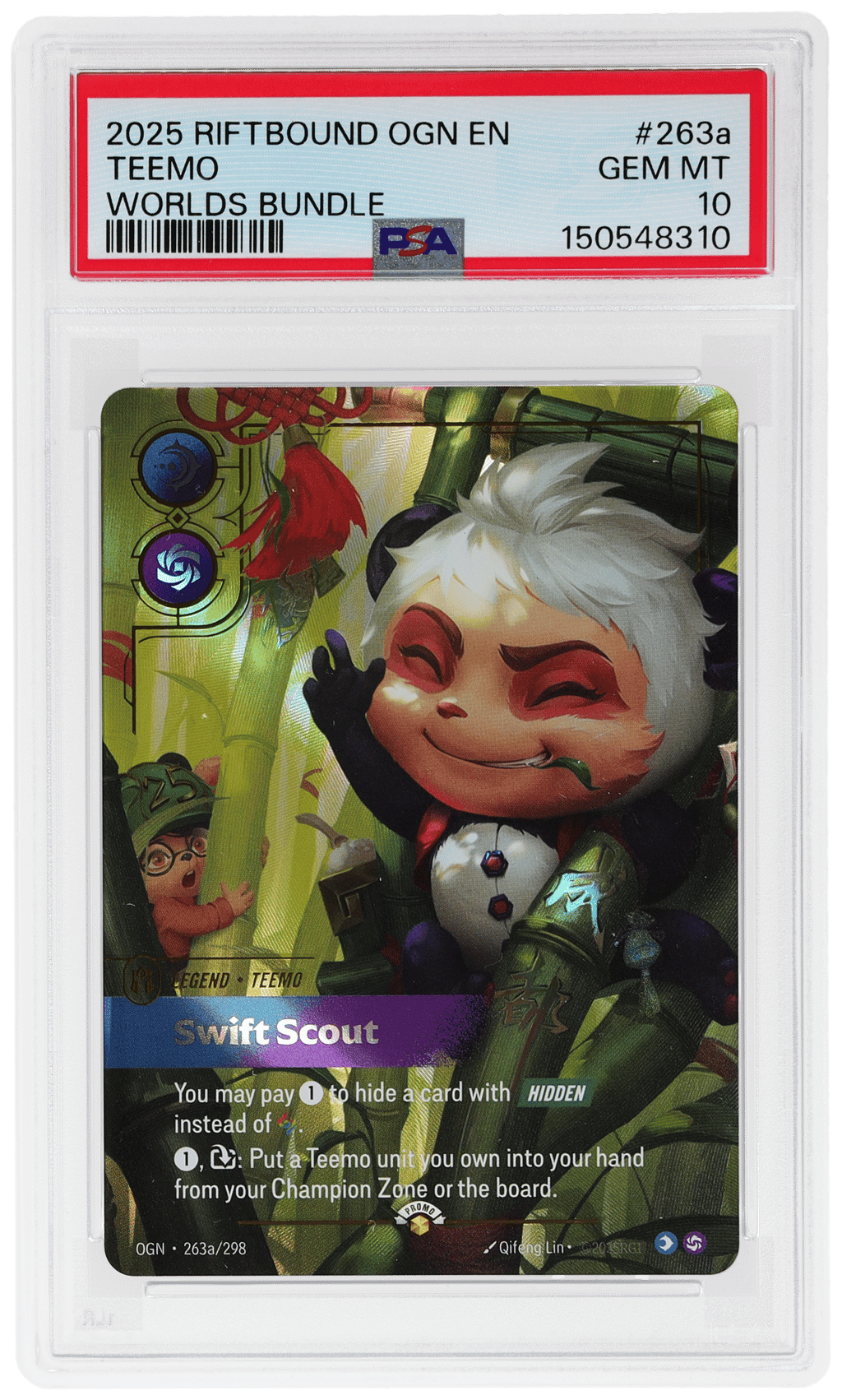2025 Riftbound League of Legends Origin Worlds Bundle Teemo #263a PSA 10