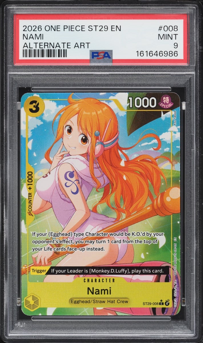 2026 One Piece Starter Deck Egghead Alt Art Nami #ST29-008 PSA 9 MINT