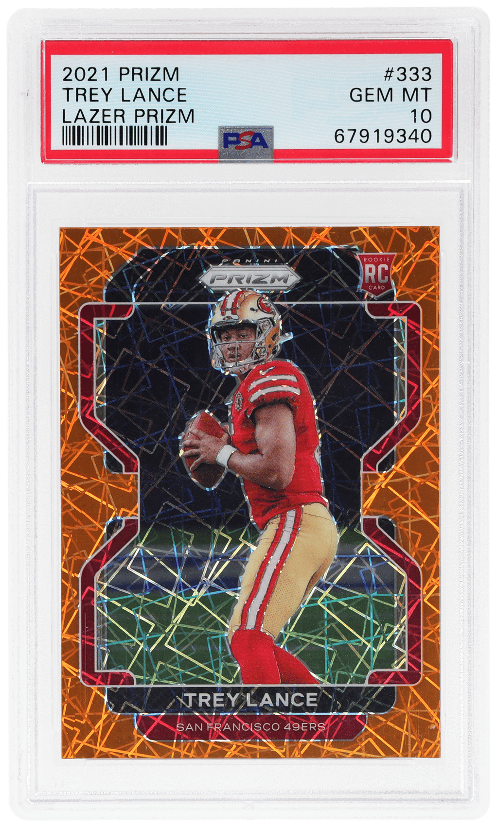 2021 Panini Prizm Lazer Prizm Trey Lance #333 PSA 10