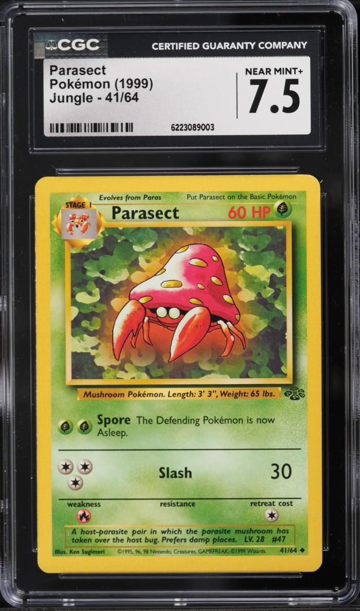 1999 Pokemon Jungle Parasect #41 CGC 7.5 NRMT+