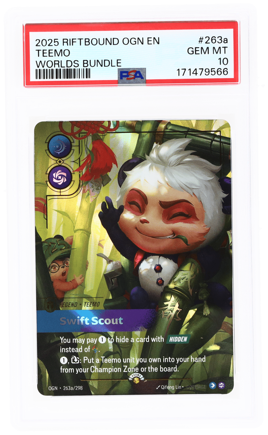2025 Riftbound League of Legends Origin Worlds Bundle Teemo #263a PSA 10