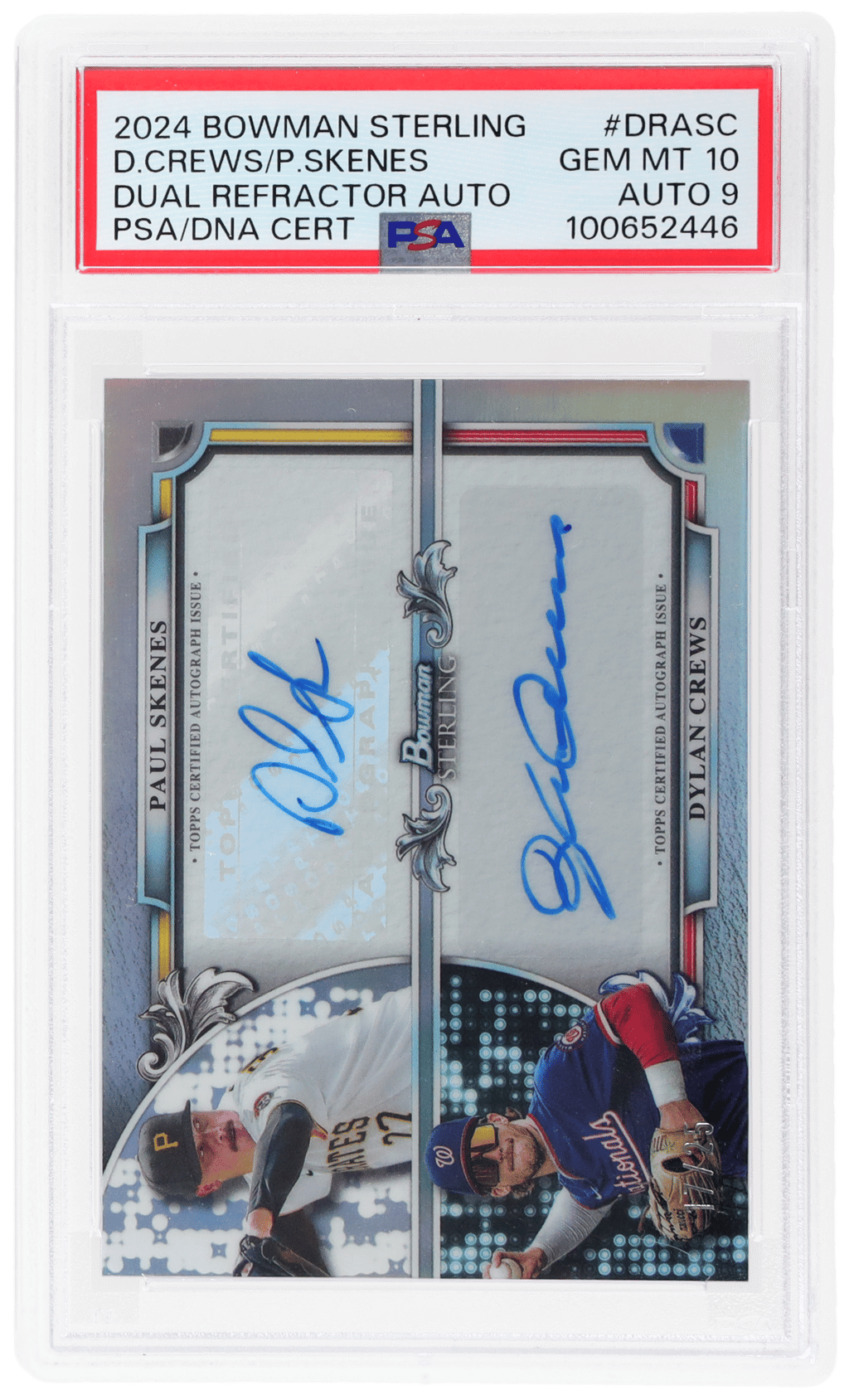 2024 Bowman Sterling Dual Refractor Autographs Dylan Crews/Paul Skenes #DRA-SC PSA 10