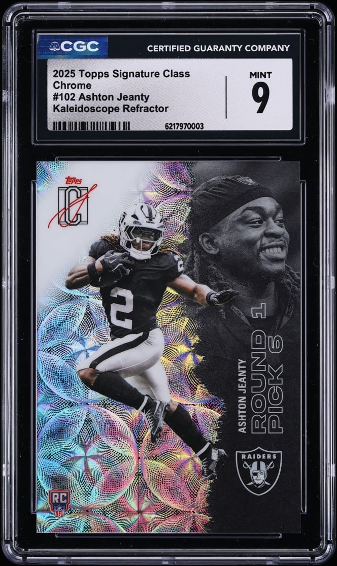 2025 Topps Signature Class Chrome Kaleidoscope Refractor Ashton Jeanty ROOKIE #102 CGC 9 MINT