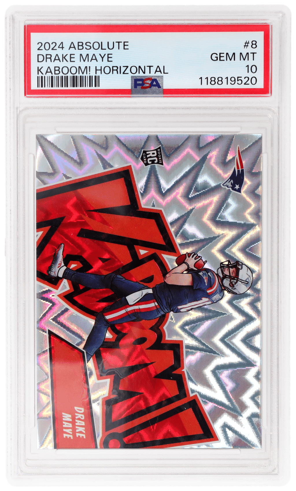2024 Absolute Kaboom! Horizontal Drake Maye #8 PSA 10