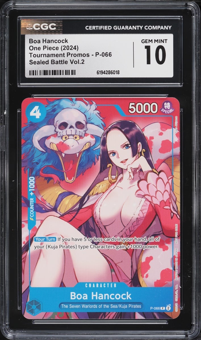 2024 One Piece Tournament Promo Sealed Battle Vol. 2 Alt Art Boa Hancock #P-066 CGC 10 GEM MINT