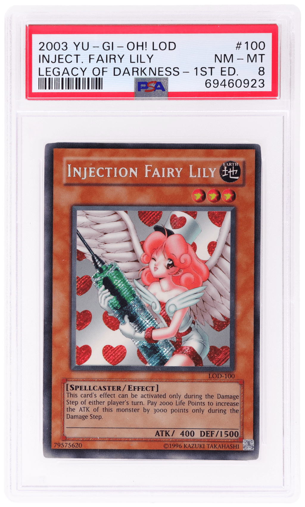 2003 Yu-Gi-Oh! Legacy of Darkness 1st Edition Injection Fairy Lily #LOD-100 PSA 8