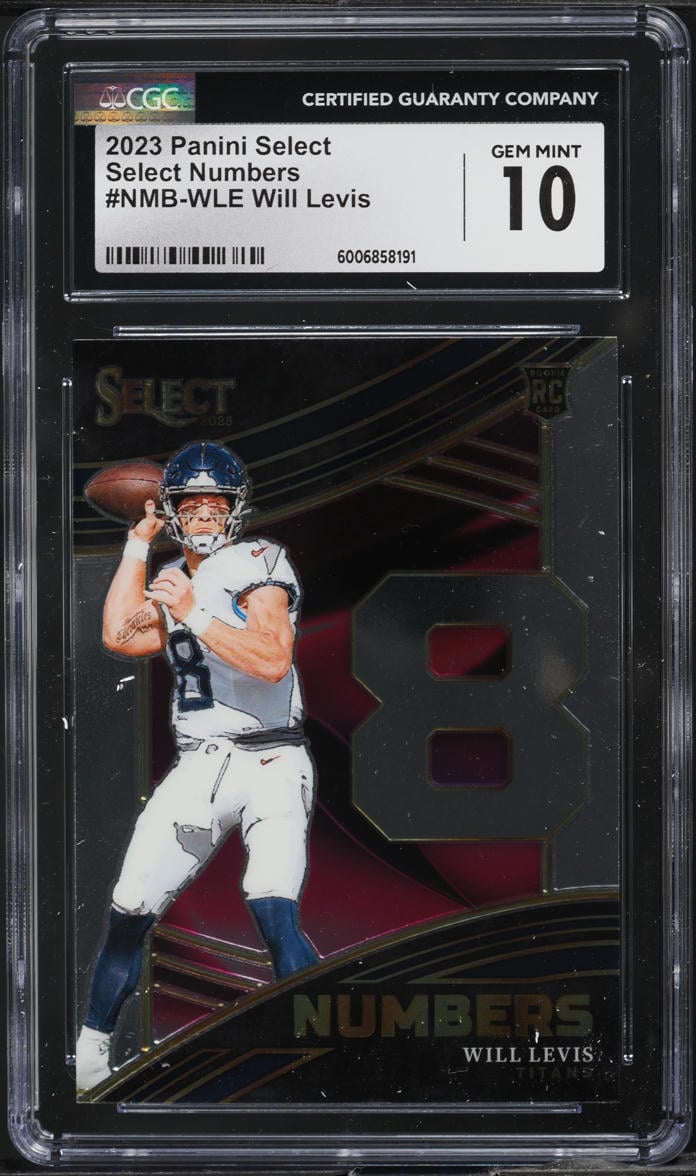 2023 Select Numbers Will Levis ROOKIE #NMB-WLE CGC 10 GEM MINT