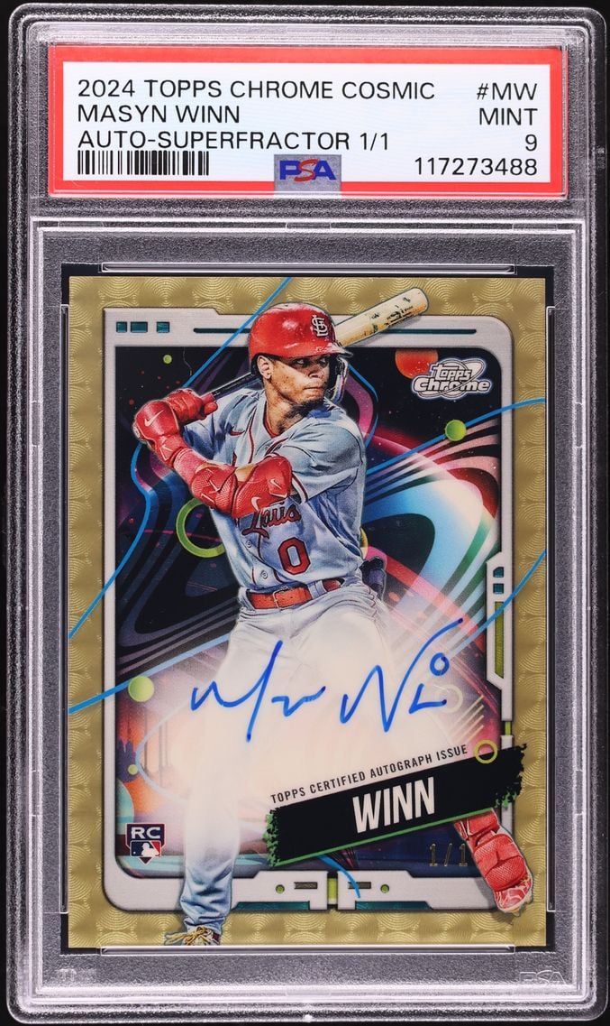 2024 Topps Chrome Cosmic Superfractor Masyn Winn ROOKIE AUTO 1/1 #MW PSA 9 MINT
