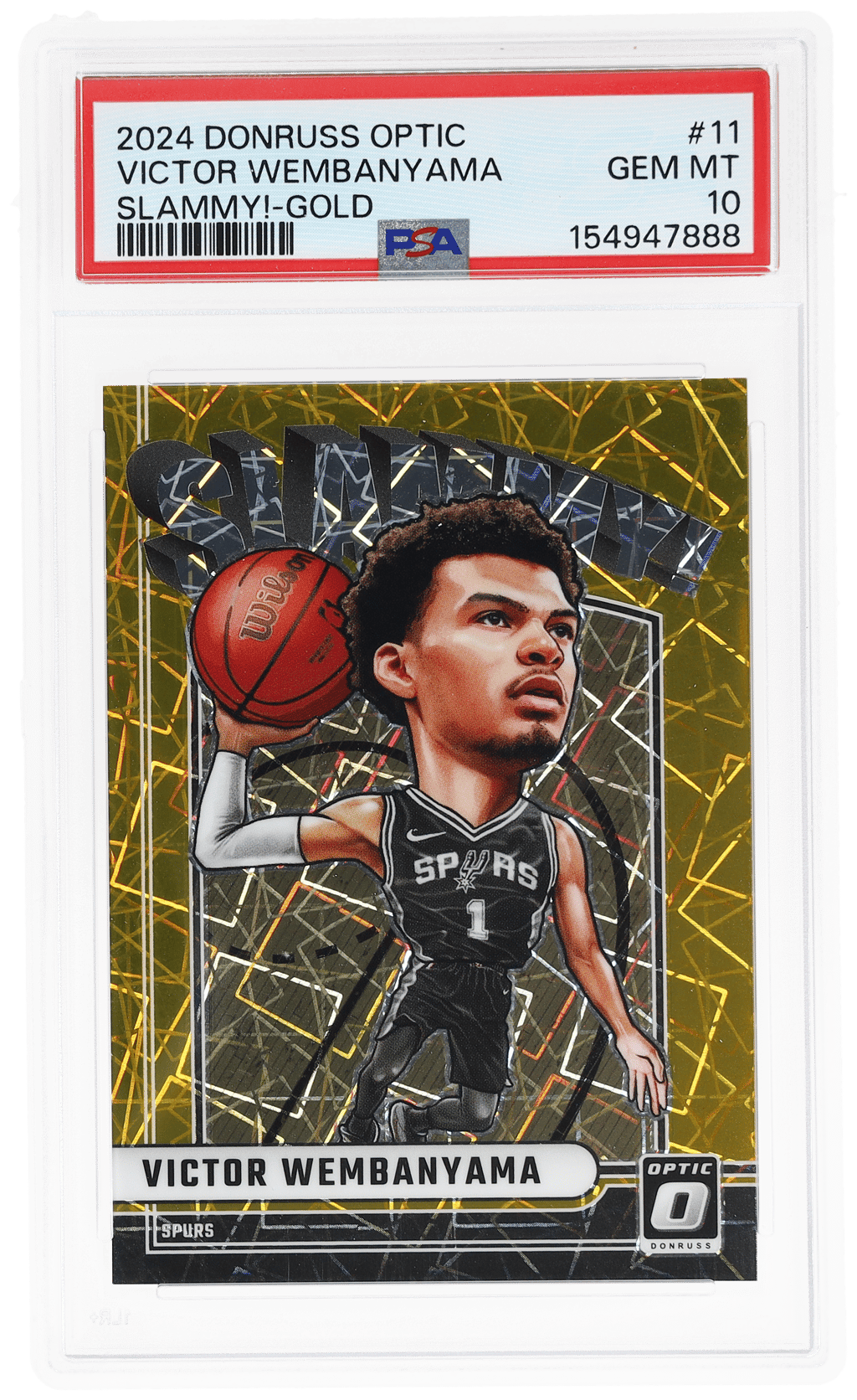 2024 Donruss Optic Slammy! Gold Victor Wembanyama #11 3/10 PSA 10