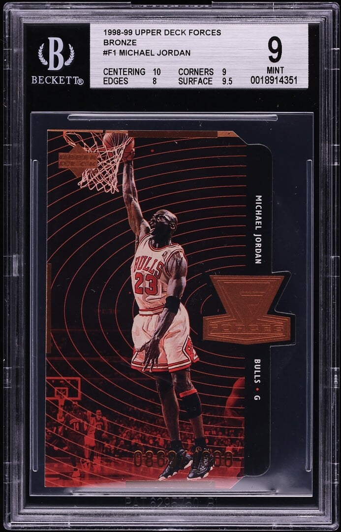 1998 Upper Deck Forces Bronze Michael Jordan /1000 #F1 BGS 9 MINT