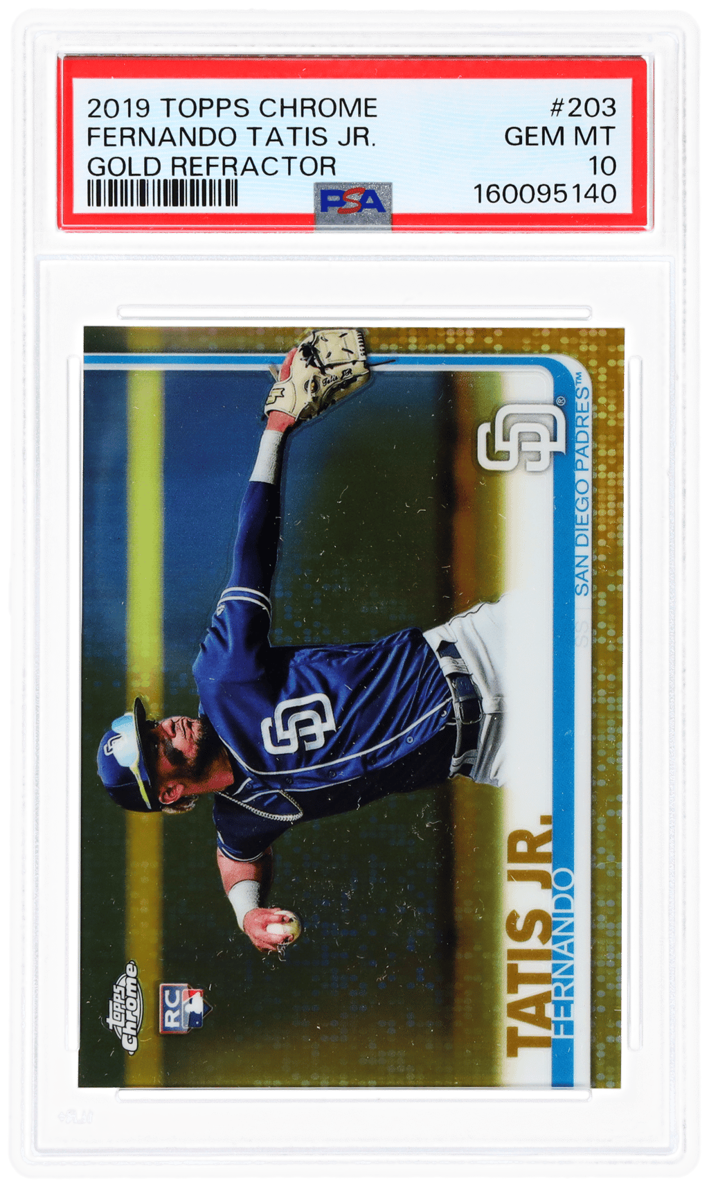 2019 Topps Chrome Gold Refractor Fernando Tatis Jr. #203 50/50 PSA 10
