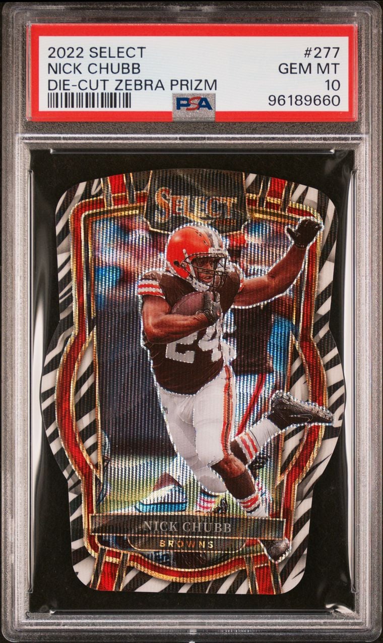 2022 Nick Chubb #277 Select Zebra Die Cut PSA 10.0