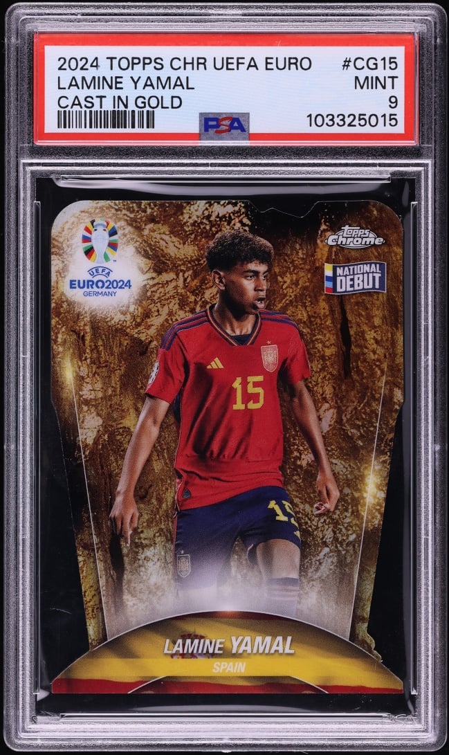 2024 Topps Chrome UEFA Euro Cast In Gold Die-Cut Lamine Yamal #CG-15 PSA 9 MINT