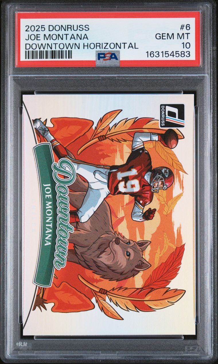 2025 Joe Montana #6 Donruss Downtown Horizontal PSA 10.0
