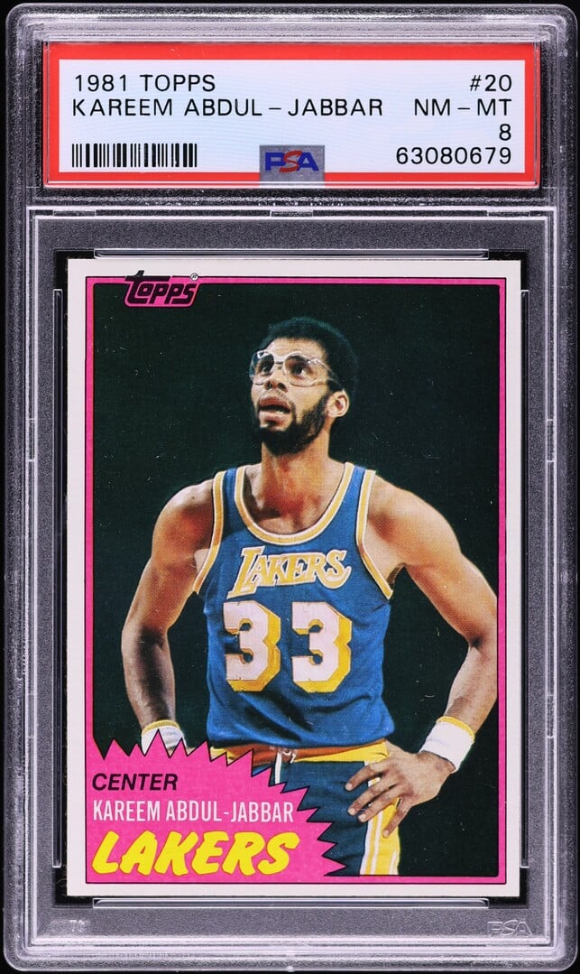 1981 Topps Basketball Kareem Abdul-Jabbar #20 PSA 8 NM-MT