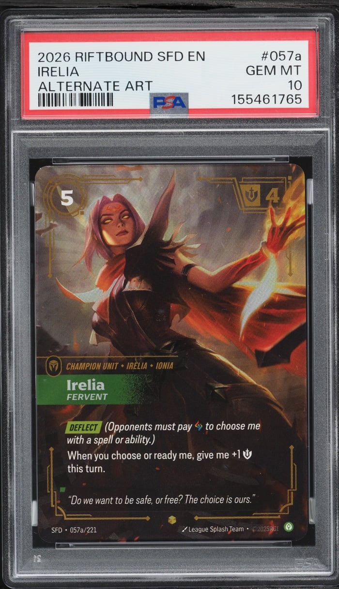 2026 Riftbound League Of Legends Spiritforged Alternate Art Irelia #057a PSA 10 GEM MINT