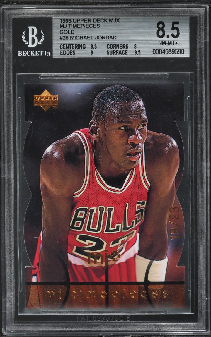 1998 Upper Deck MJx Timepieces Gold Die-Cut Michael Jordan /23 #26 BGS 8.5
