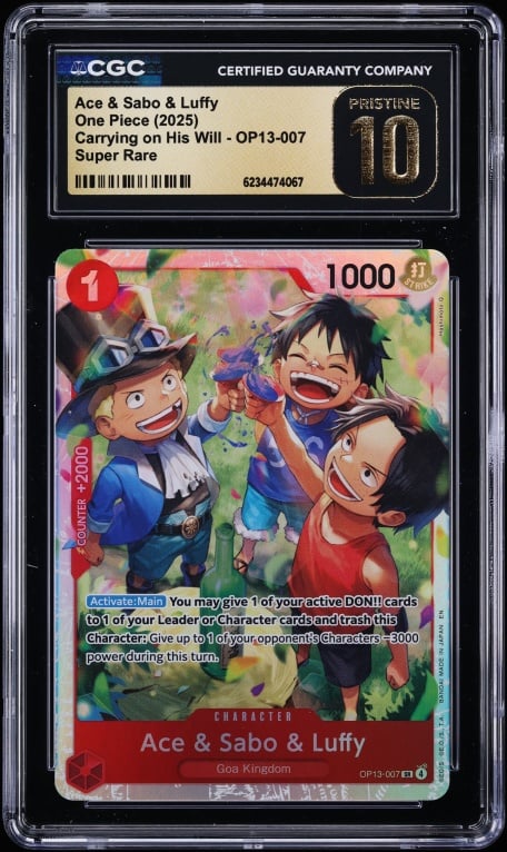 2025 One Piece Carrying On His Will SR Ace & Sabo & Luffy #OP13-007 CGC 10 PRISTINE