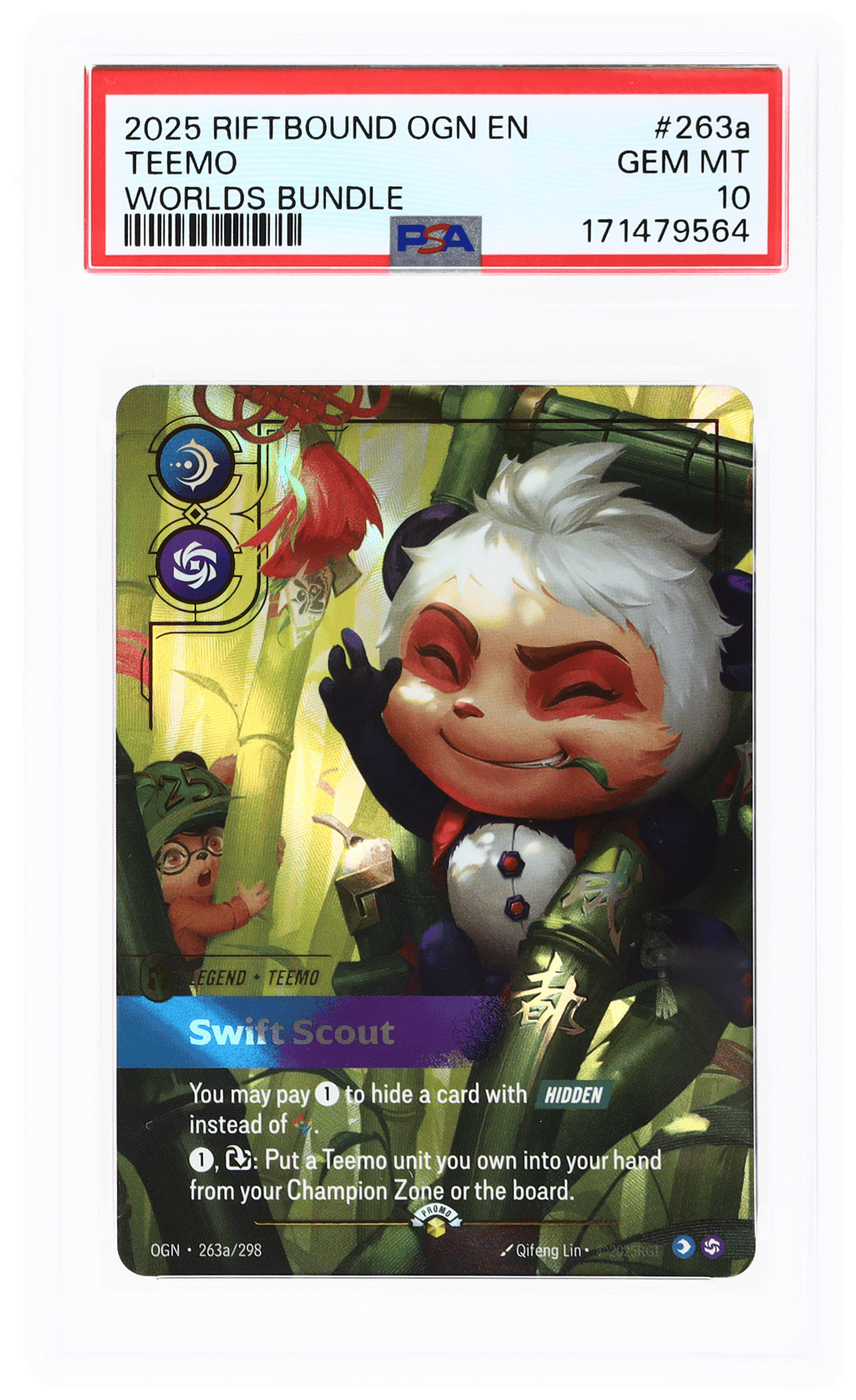 2025 Riftbound League of Legends Origin Worlds Bundle Teemo #263a PSA 10