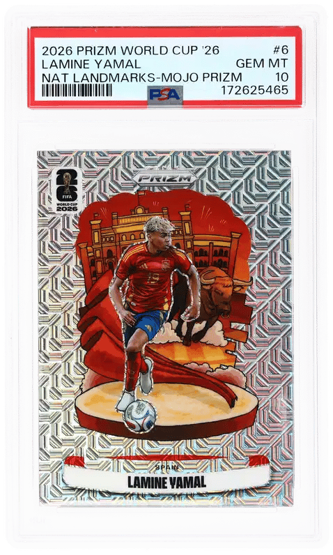 2026 Panini Prizm FIFA World Cup National Landmarks Mojo Prizm Lamine Yamal #6 PSA 10