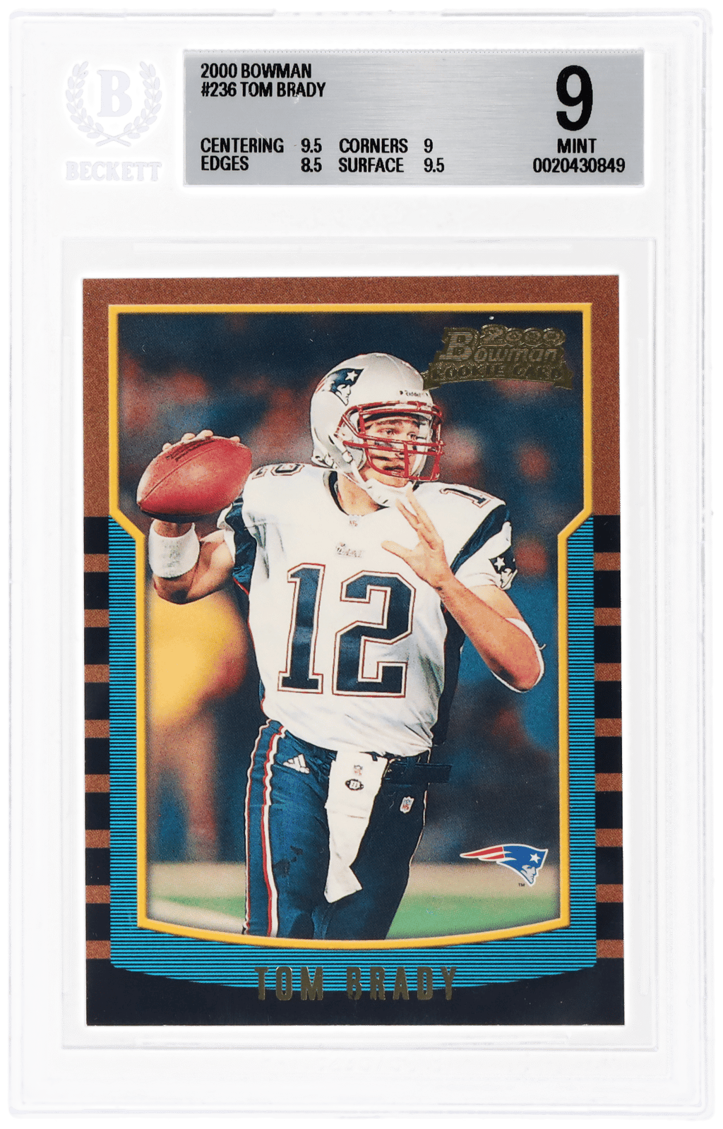2000 Bowman Tom Brady #236 BGS 9