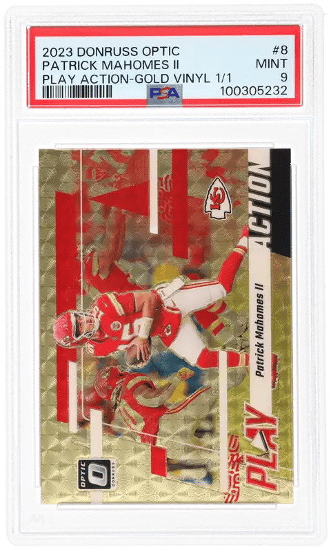 2023 Play Action Donruss Optic Gold Vinyl Patrick Mahomes II #8 PSA 9