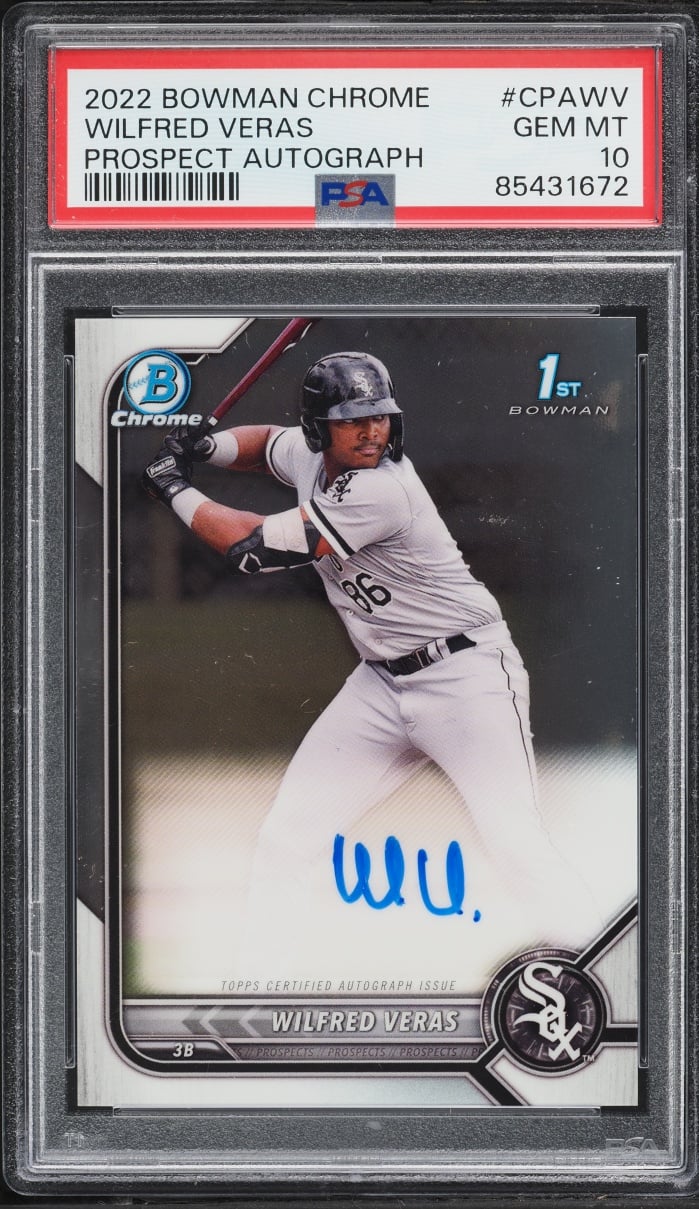 2022 Bowman Chrome Wilfred Veras PROSPECT AUTO #CPA-WV PSA 10 GEM MINT