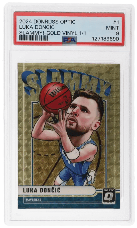 2024 Donruss Optic Slammy Gold Vinyl 1/1 Luka Doncic #1 PSA 9