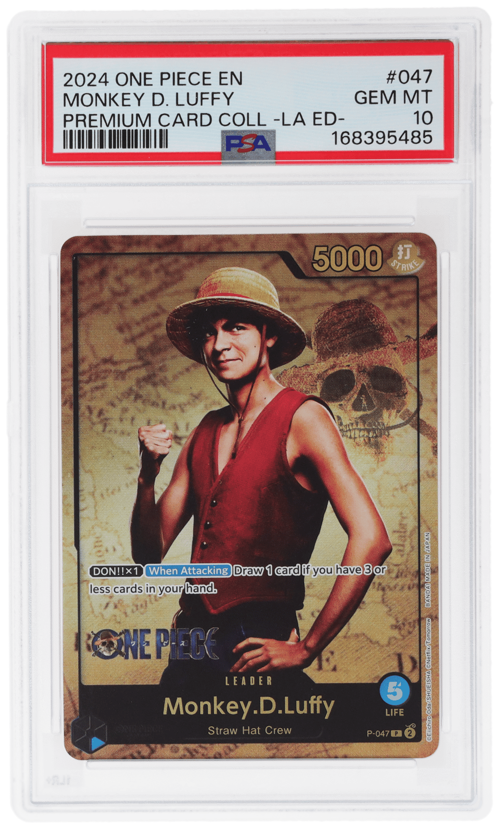 2024 One Piece Premium Card Collection Live Action Monkey D. Luffy #47 PSA 10