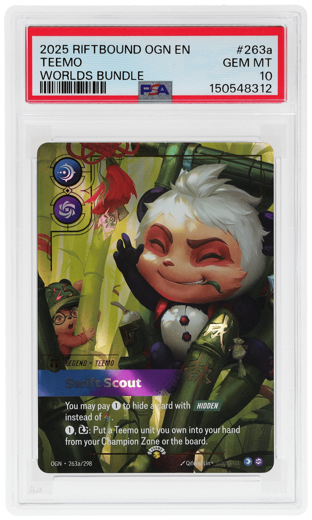 2025 Riftbound League of Legends Origin Worlds Bundle Teemo #263a PSA 10