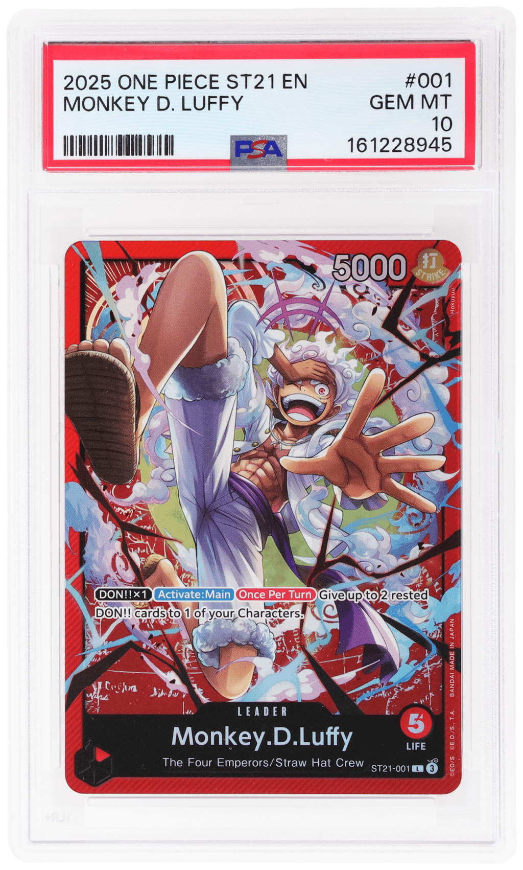 2025 One Piece Starter Deck Ex Gear 5 Monkey D. Luffy #ST21001 PSA 10