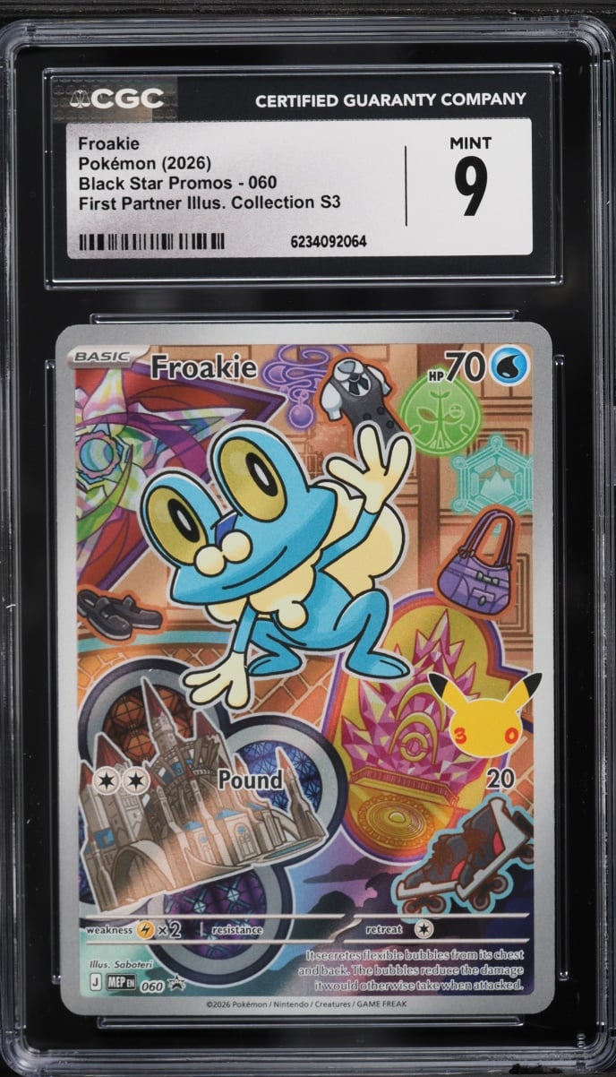 2026 Pokemon Mega Evolution Promo First Partner Illustration S3 Full Art Froakie #60 CGC 9 MINT