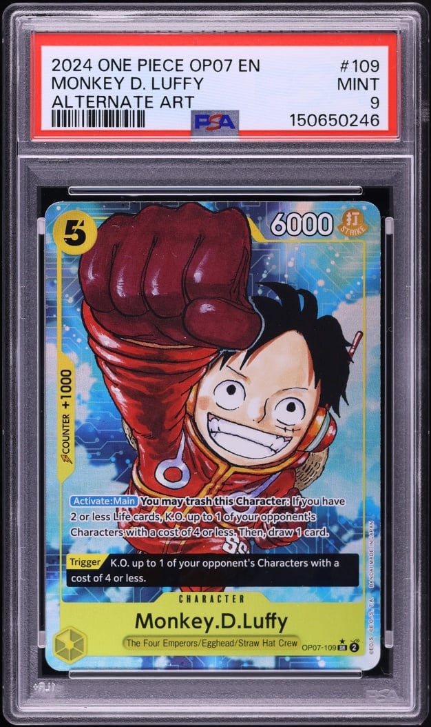 2024 One Piece 500 Years In The Future SR Alt Art Monkey D. Luffy #OP07-109 PSA 9 MINT
