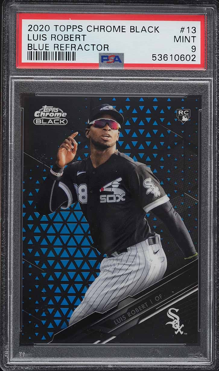 2020 Topps Chrome Black Blue Refractor Luis Robert ROOKIE /75 #13 PSA 9 MINT