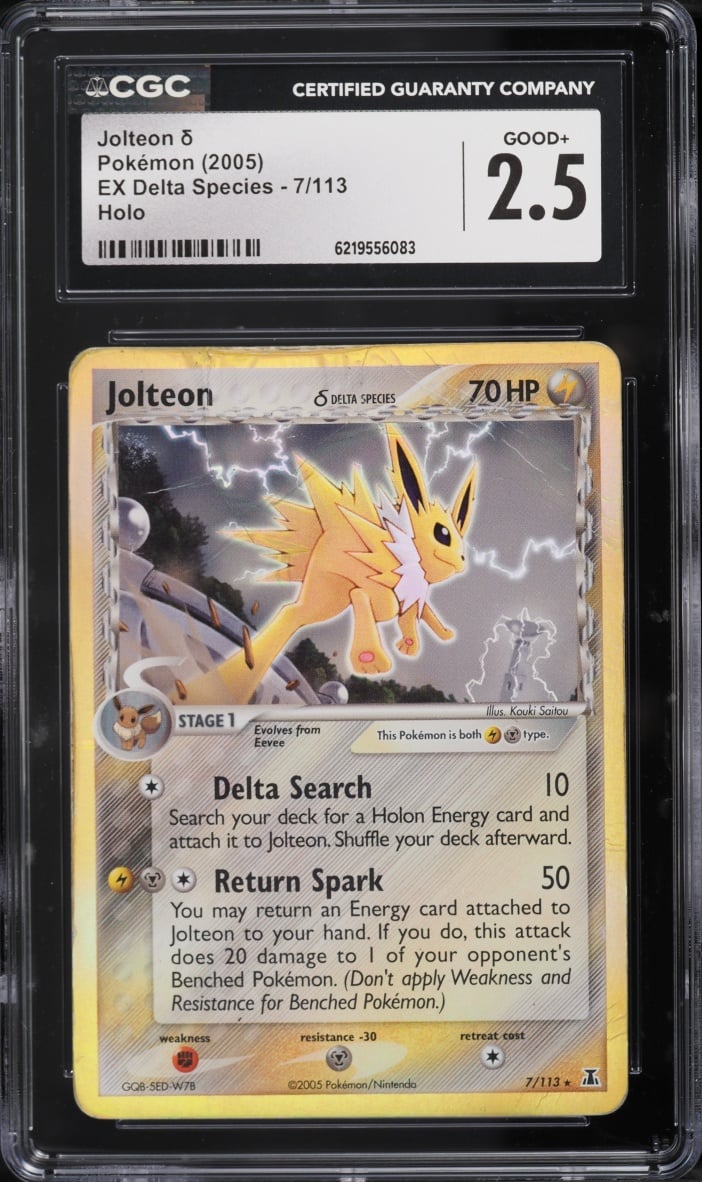 2005 Pokemon EX Delta Species Holo Jolteon #7 CGC 2.5 GD+