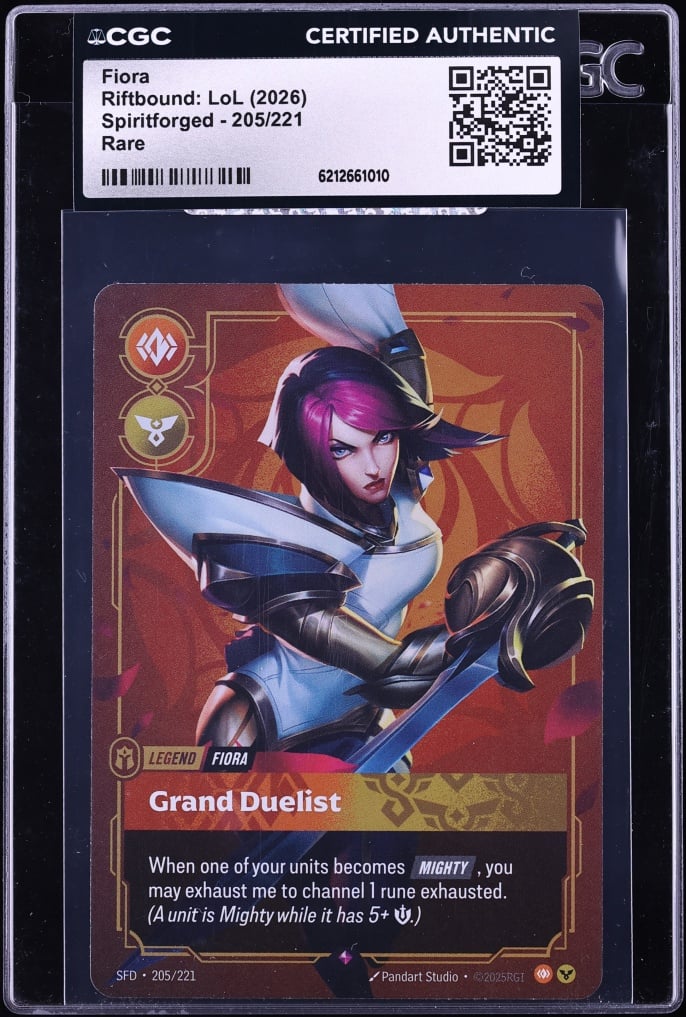 2026 Riftbound League Of Legends LoL Spiritforged Fiora #205 CGC AUTH
