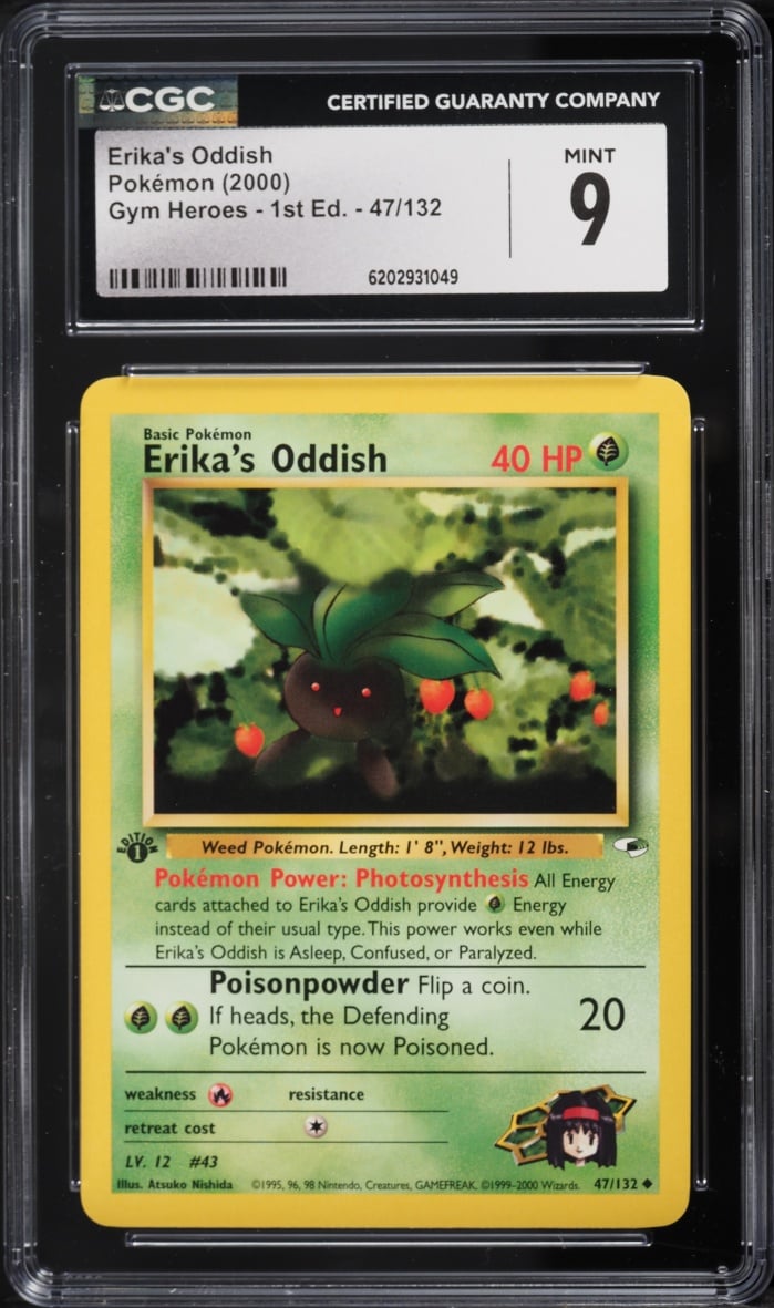 2000 Pokemon Gym Heroes 1st Edition Erika's Oddish #47 CGC 9 MINT