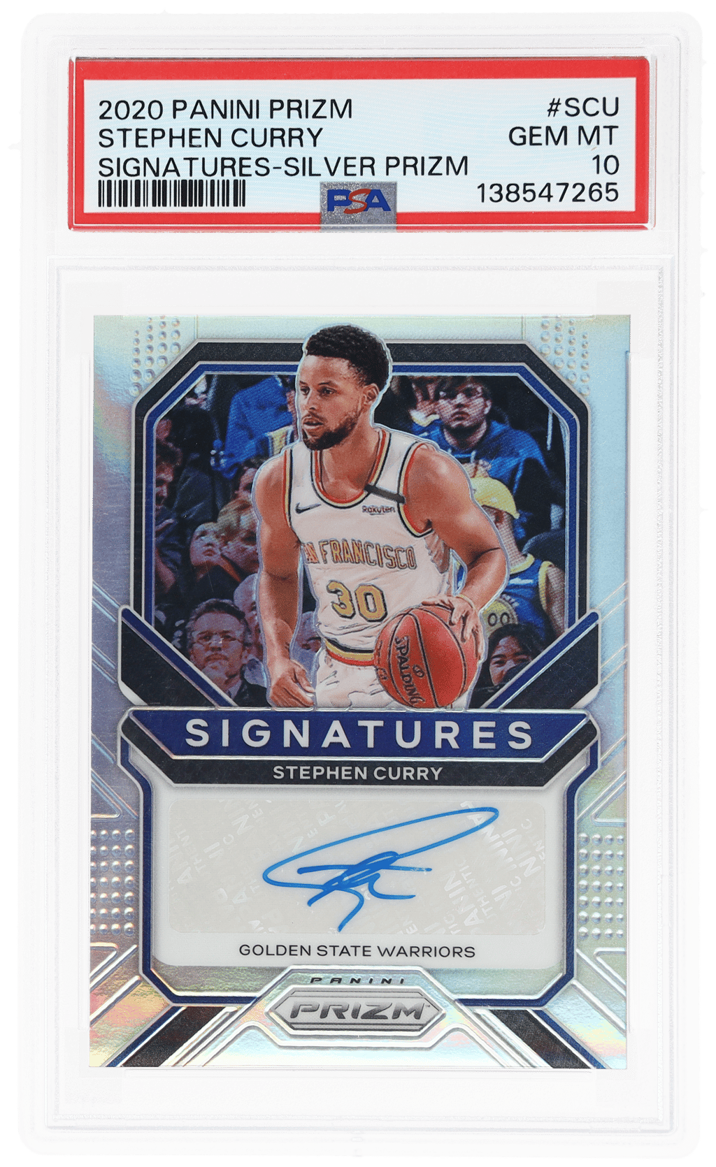 2020 Panini Prizm Signatures Silver Prizm Stephen Curry #SI-SCU PSA 10