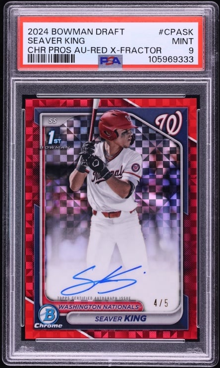 2024 Bowman Chrome Draft Red Xfractor Seaver King PROSPECT AUTO /5 #CPASK PSA 9 MINT