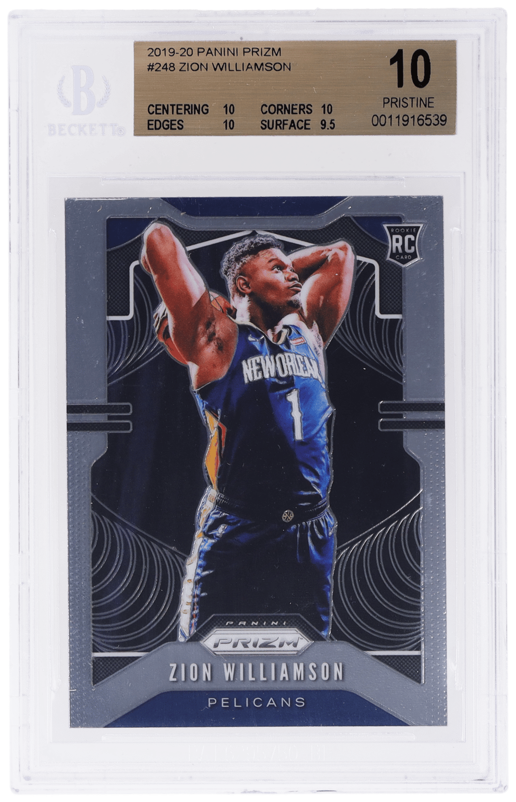 2019 Panini Prizm Zion Williamson #248 BGS 10