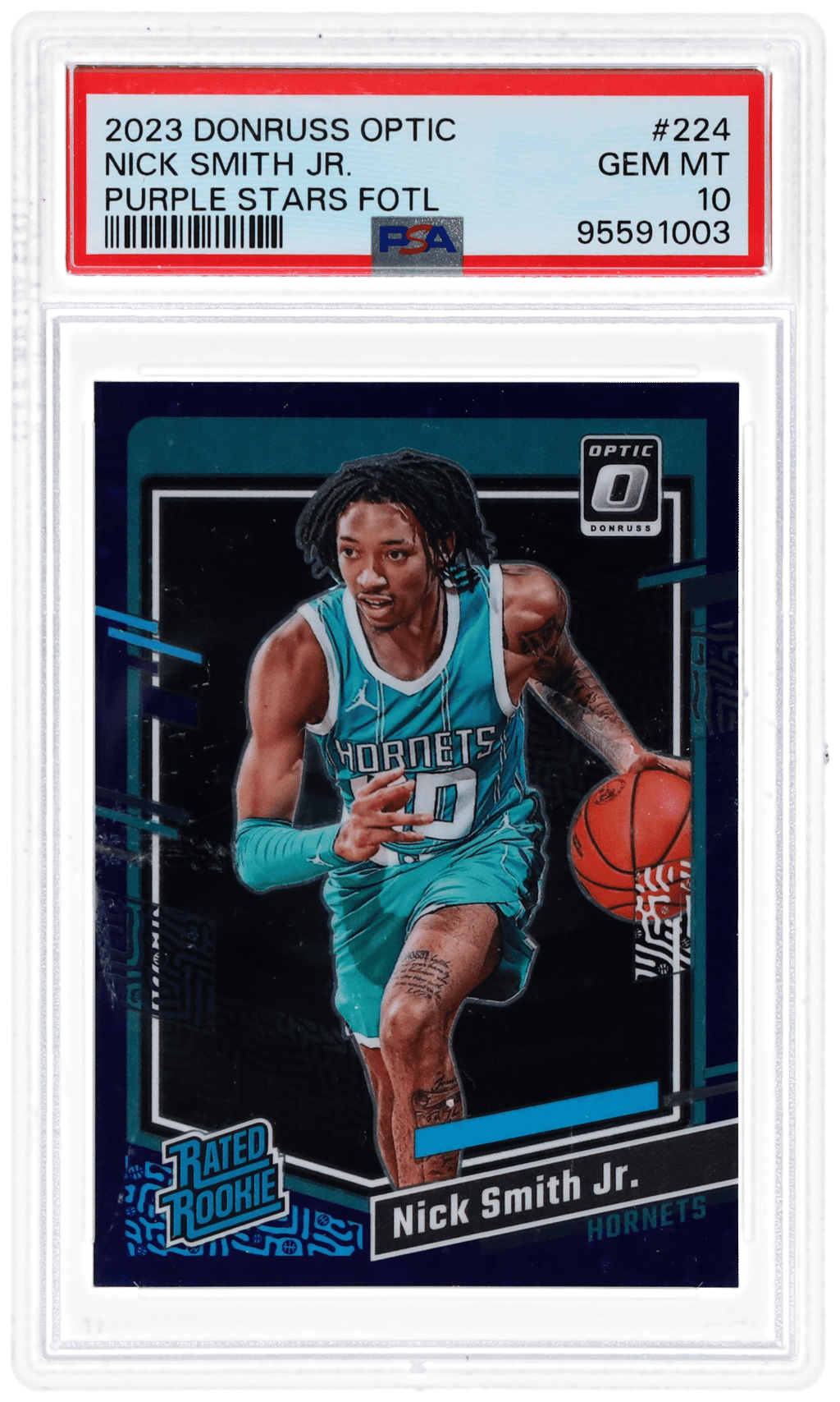 2023 Donruss Optic Purple Stars Fotl Nick Smith Jr. #224 9/17 PSA 10