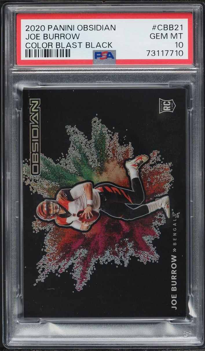 2020 Panini Obsidian Color Blast Black Joe Burrow ROOKIE #CBB21 PSA 10 GEM MINT