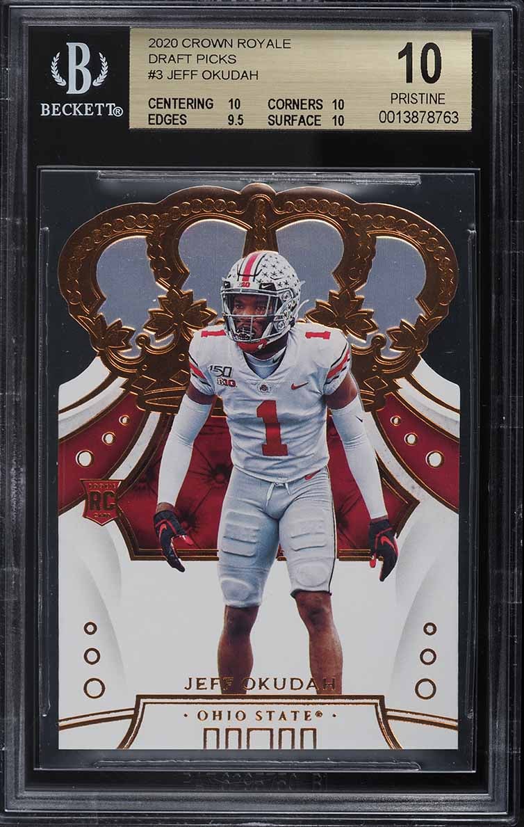 2020 Panini Crown Royale Draft Picks Jeff Okudah ROOKIE #3 BGS 10 PRISTINE