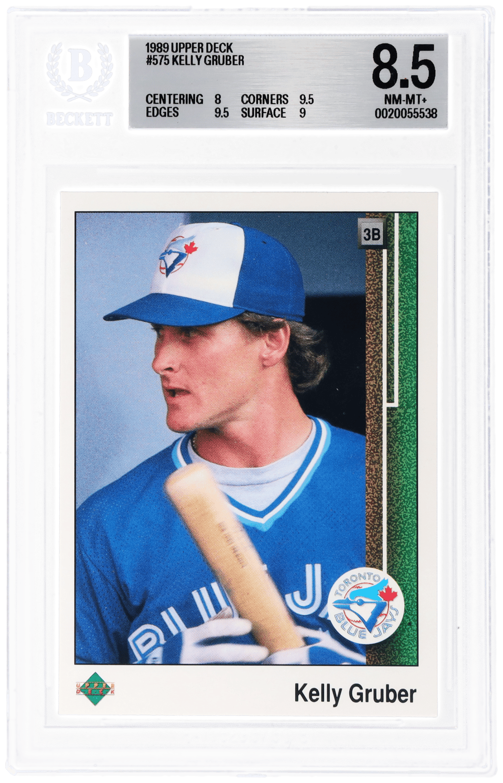 1989 Upper Deck Kelly Gruber #575 BGS 8.5