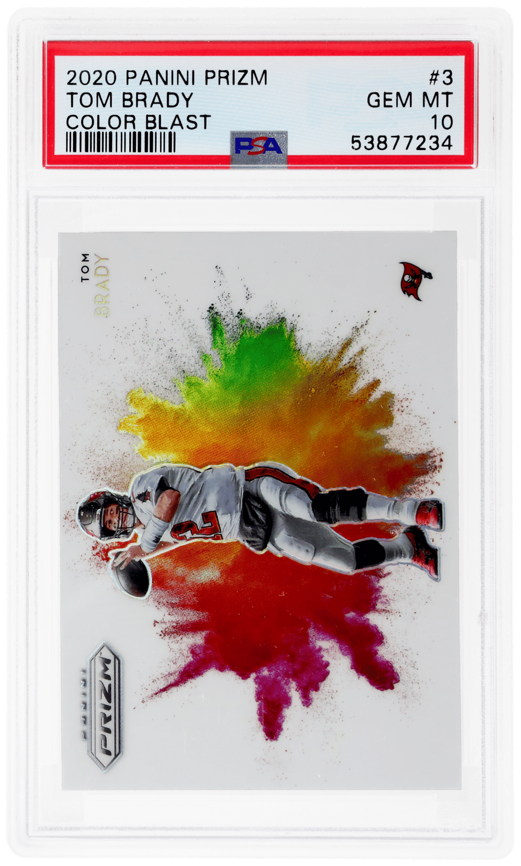 2020 Panini Prizm Color Blast Tom Brady #3 PSA 10