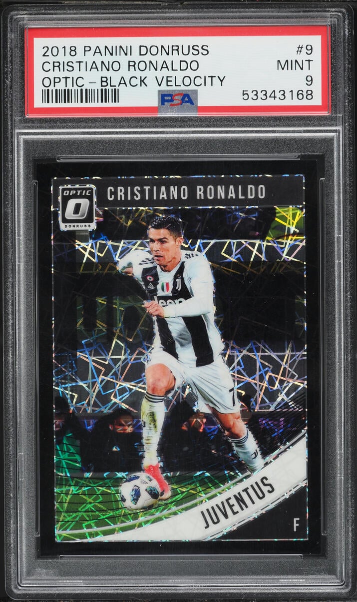2018 Donruss Optic Black Velocity Cristiano Ronaldo /25 #9 PSA 9 MINT