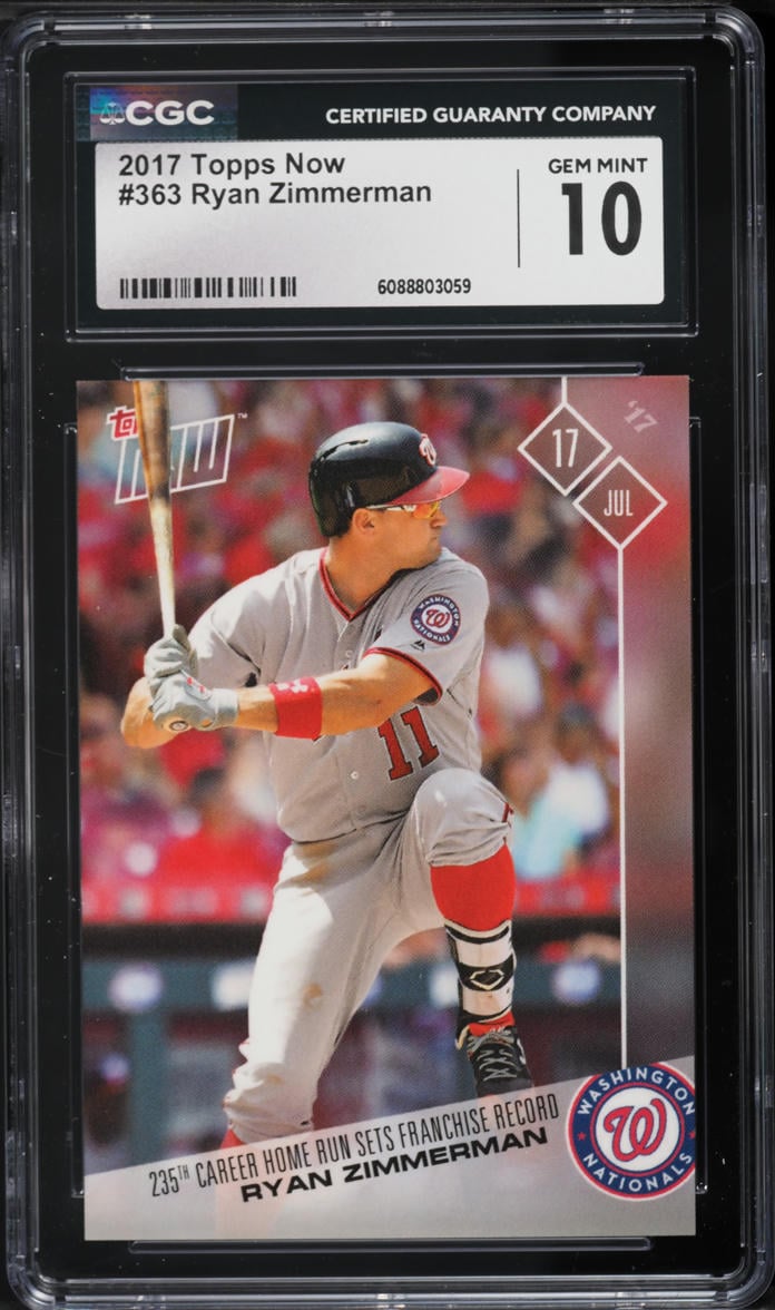 2017 Topps Now Ryan Zimmerman #363 CGC 10 GEM MINT
