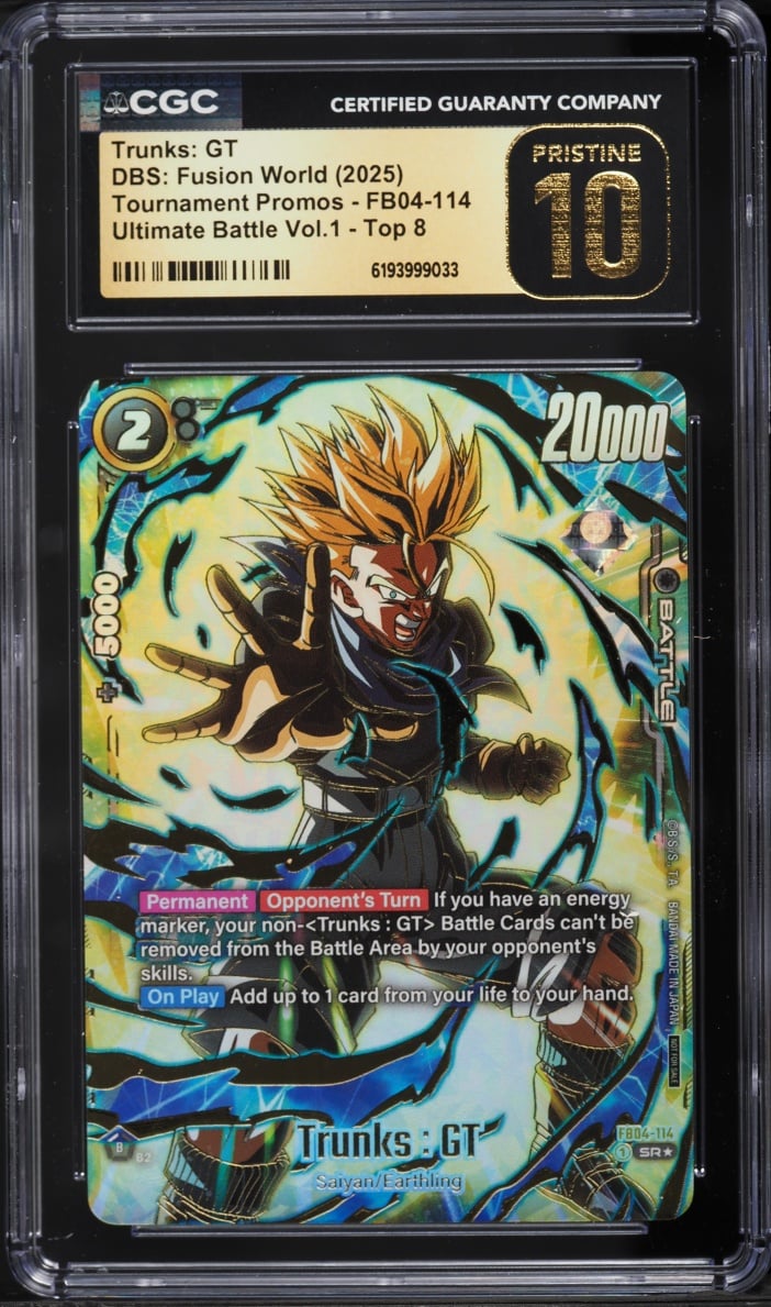2025 Dragon Ball Super Fusion World Promo Ultimate Battle Vol.1 Top 8 Trunks GT CGC 10 PRISTINE