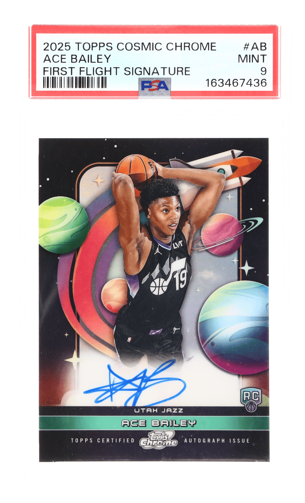 2025 Topps Cosmic Chrome First Flight Signature Ace Bailey #FF-AB PSA 9